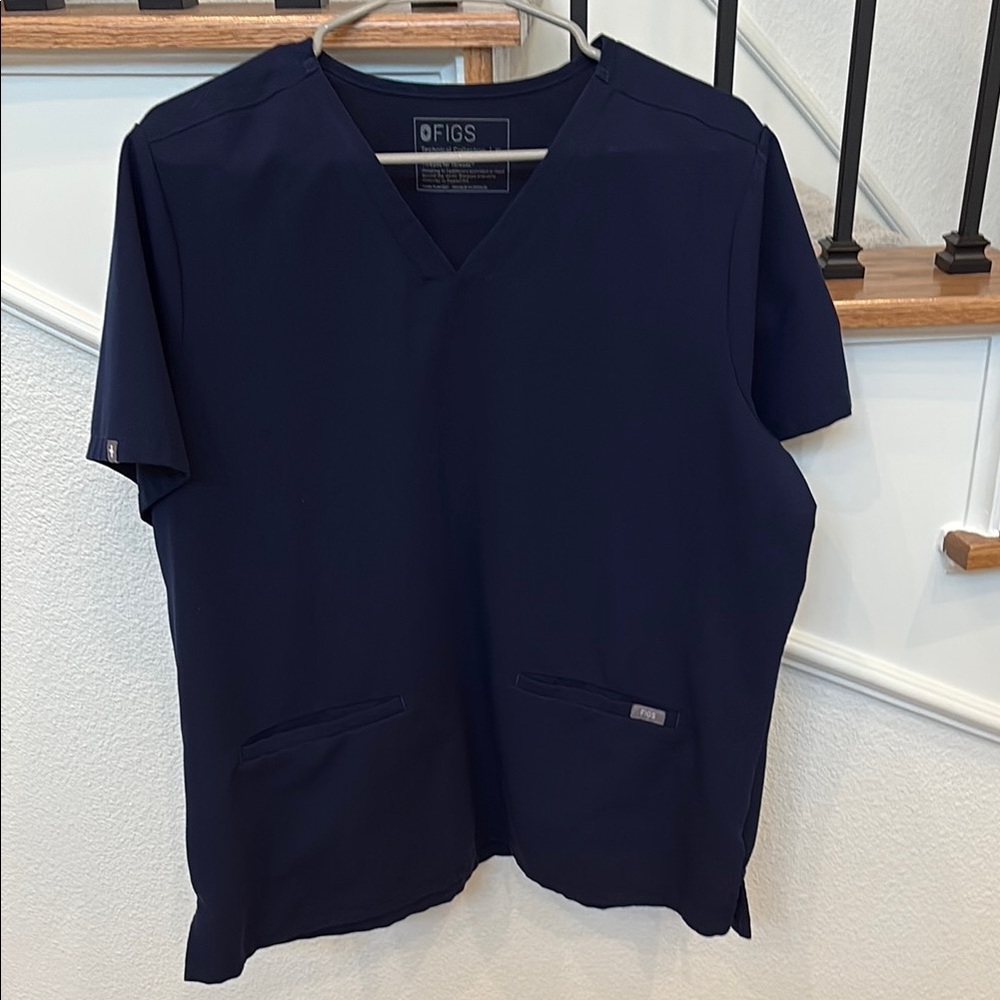 Figs Navy Blue Casma V-Neck Scrub Top XL